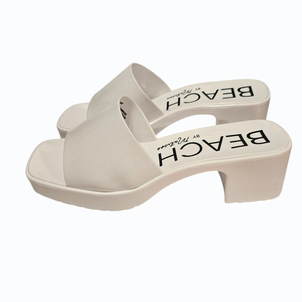 Matisse Beach White Wade Heeled Sandals Size 9M EUC 2.25" Heels - Picture 4 of 12